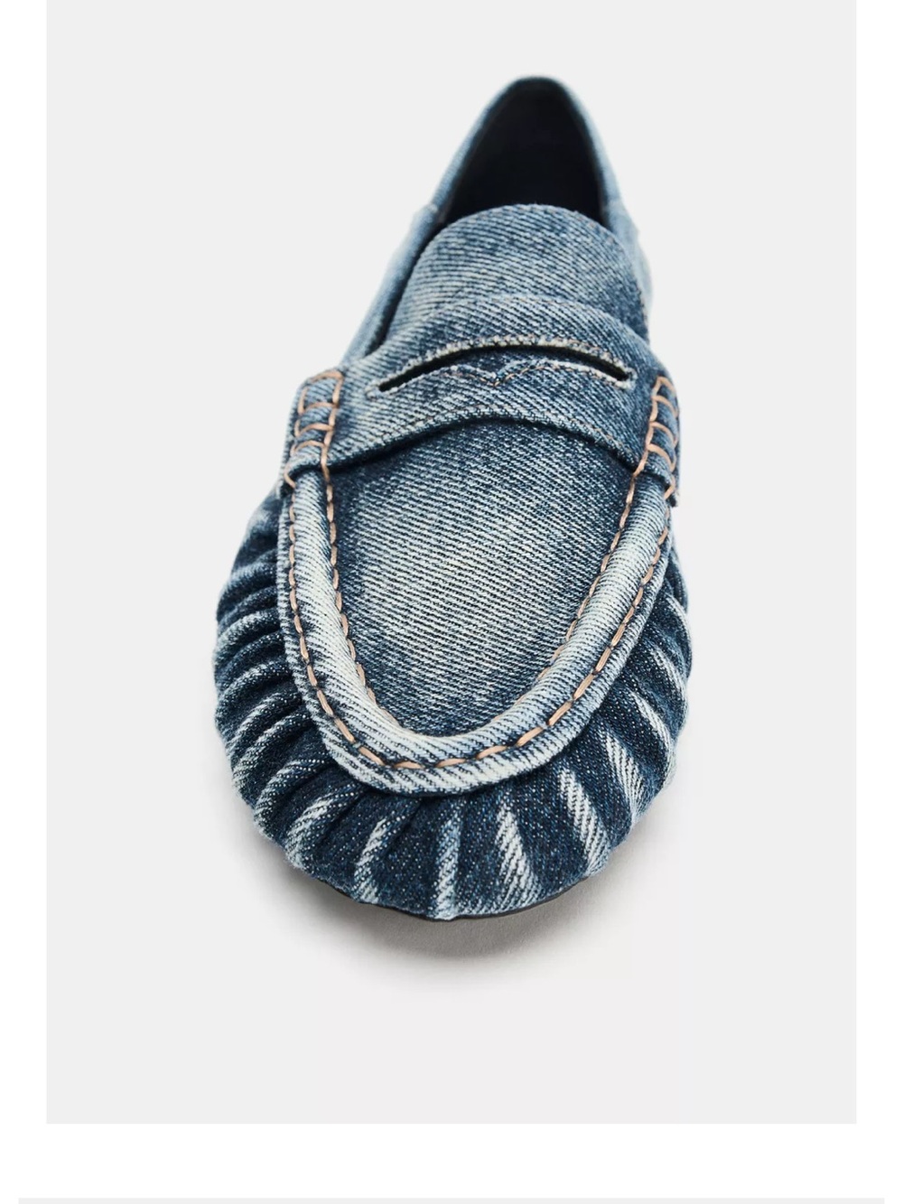 NWT ZARA DENIM EFFECT LOAFERS - Picture 10 of 16